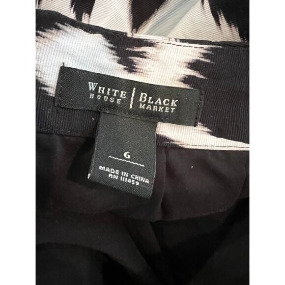 White House Black Market WHBM Pencil Skirt Black White 6 - Picture 4 of 5